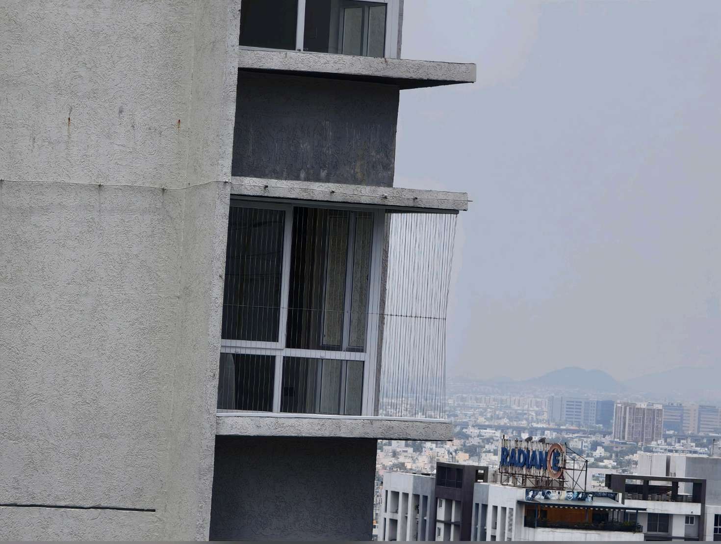 Apartment window opening and exterior view