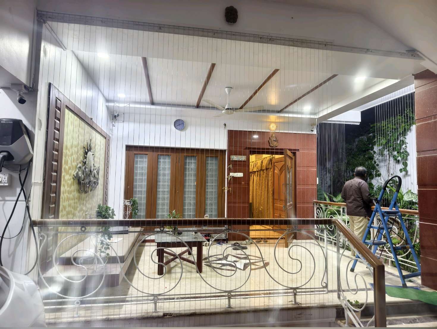 Interior staircase and railing protected with fine cables — real YPL work shown for Chintadripet customers